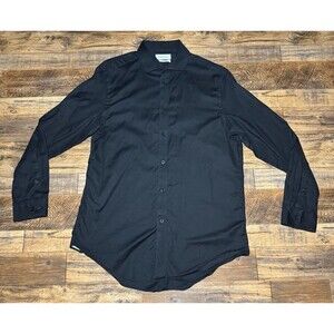 Calvin Klein Steel+ Men’s Slim Fit Black Dress Shirt L 32/33 Wrinkle Free